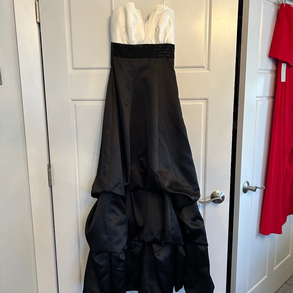 NWT Black and White Satin Formal
